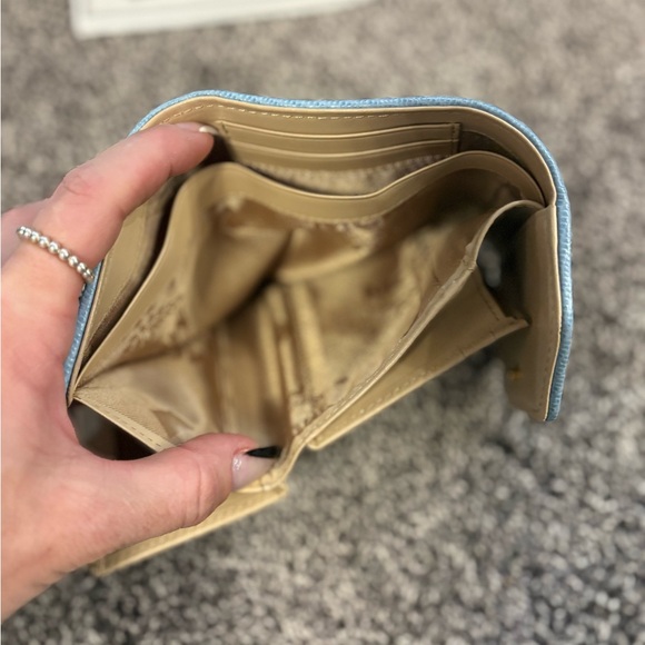 MCM Visetos Trifold Beige and blue Leather Wallet - Picture 12 of 14